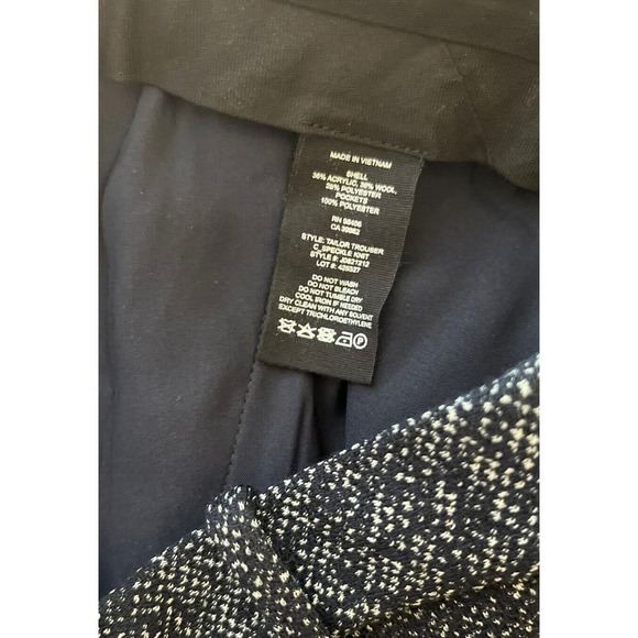Theory Pants Blue Speckled Knit Wool Blend Tailor Trouser C Size 2 Cropped - Picture 8 of 12